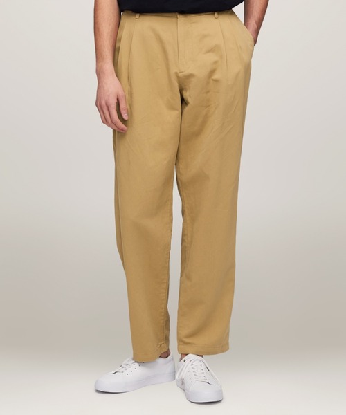 MHL. ウォッシュド ツータック チノパン コットンパンツ ベージュ TOMMY HILFIGER チノパン コットンリネンツータックチノパンツ
