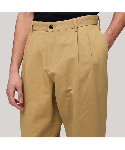 TOMMY HILFIGER チノパン コットンリネンツータックチノパンツ