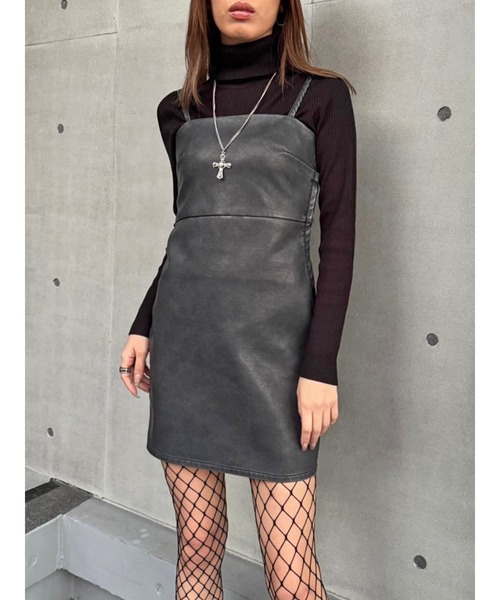 EGOIST（エゴイスト） ワンピース ヴィンテージレザーキャミワンピース
