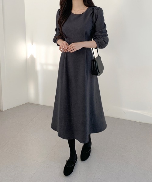 ECLIN（エクラン） ワンピース バックリボンAラインフレアワンピース