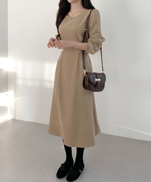 ECLIN（エクラン） ワンピース バックリボンAラインフレアワンピース