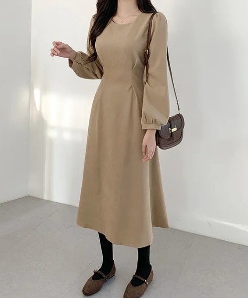 ECLIN（エクラン） ワンピース バックリボンAラインフレアワンピース