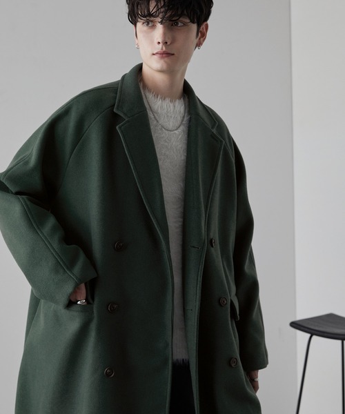MONO-MART（モノマート） チェスターコート L ダークグリーン メンズ