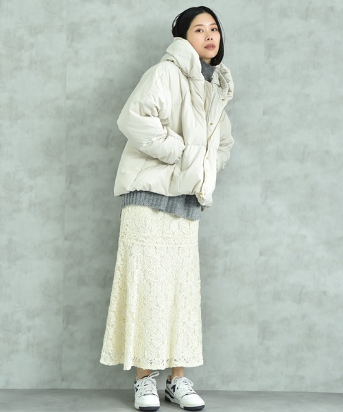 「INTERPLANET」 ダウンジャケット FREE ライトベージュ レディース_画像3