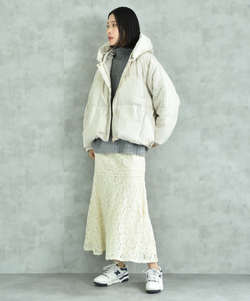 「INTERPLANET」 ダウンジャケット FREE ライトベージュ レディース_画像4