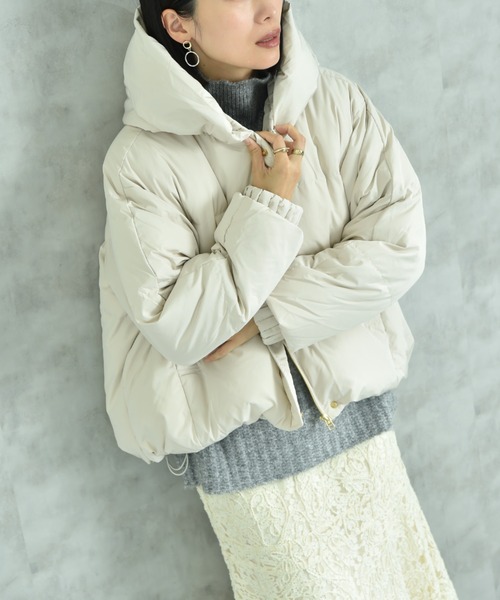 「INTERPLANET」 ダウンジャケット FREE ライトベージュ レディース_画像8