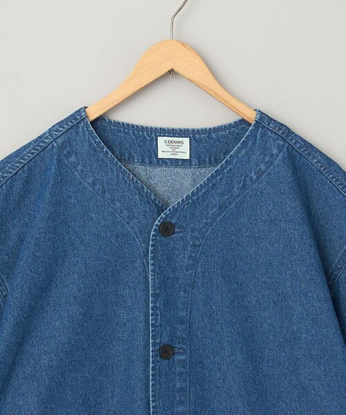 ＜Scye (サイ）＞ デニム ノーカラー シャツ Scye サイ ノーカラー デニムシャツ 1121-31051 カラーレス 長袖