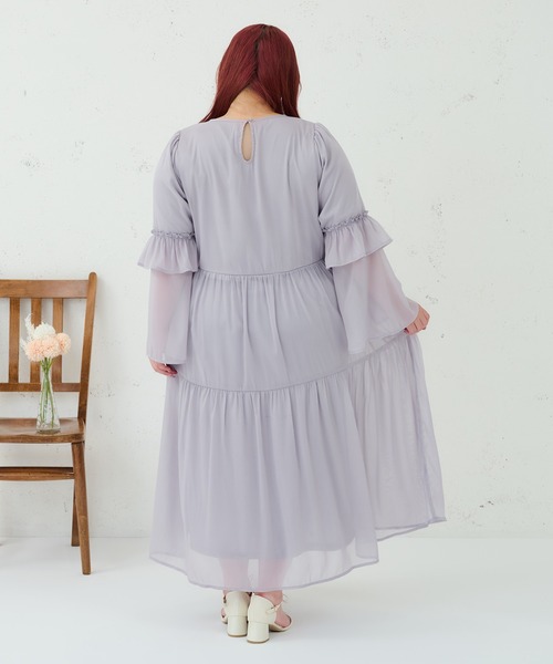 Louiosy（ルオシー） ワンピース 「大きいサイズ」Vネックティアード