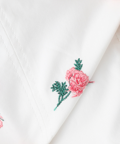 ブラウス シャツ 「JANE SMITH/ジェーンスミス」FLOWER EMBROIDERY SHORT SHAPE：シャツ レディース セール】【JANE SMITH/ジェーンスミス】FLOWER EMBROIDERY SHORT