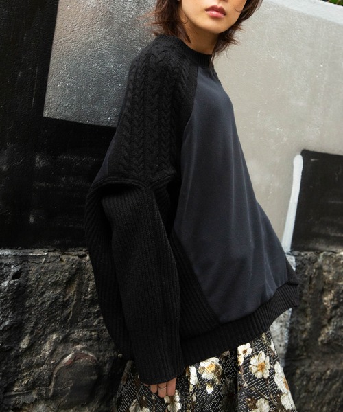 「AVIE」 長袖ニット 38 ブラック レディース_画像7