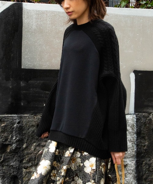 「AVIE」 長袖ニット 38 ブラック レディース_画像9