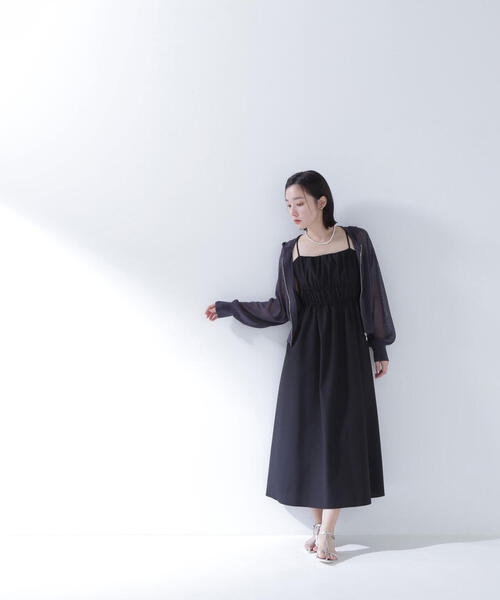 新品NATURAL BEAUTY BASIC ギャザーデザインキャミワンピース NATURAL BEAUTY BASIC｜ギャザーデザインキャミワンピース