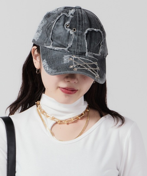 Chick キャップ 帽子 Destroy Cap / チェーン付き Y2K風