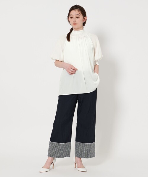 ブラウス シャツ シャーリング ハイネック ブラウス レディース UNITED ARROWS ブラウス シャツ シャーリング ハイネック