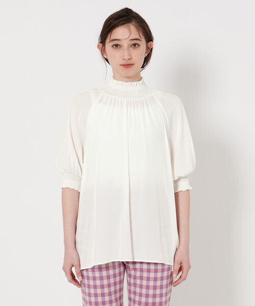 UNITED ARROWS ブラウス シャツ シャーリング ハイネック