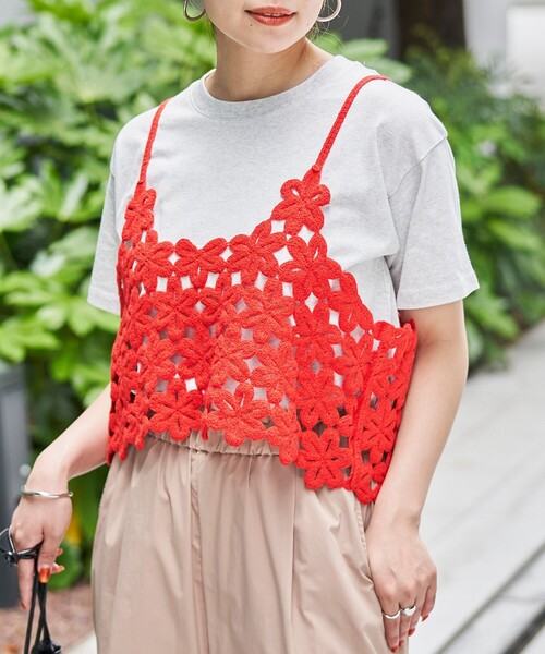 coen（コーエン） tシャツ 「セットアイテム」 クロシェキャミセットT