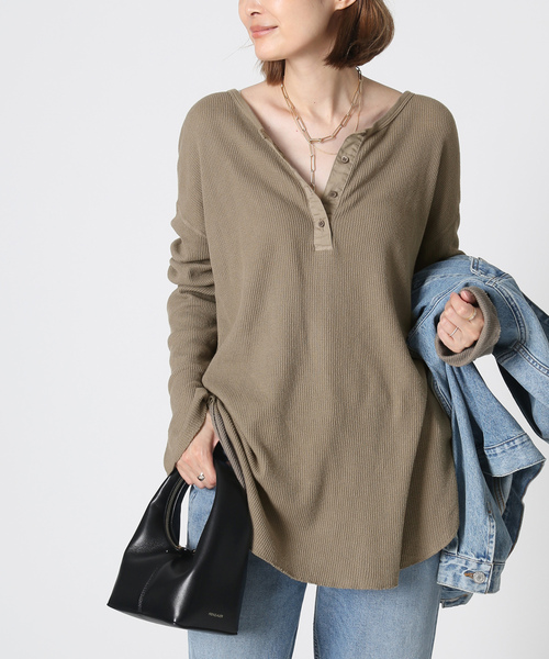 「Deuxieme Classe」 長袖カットソー FREE グレー レディース Deuxieme Classe 「Deuxieme Classe」 長袖カットソー FREE