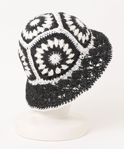 クレドナ　ハット　フラワー編みペーパーHAT クレドナハットフラワー編みペーパーHAT