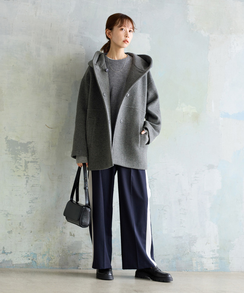 ウール100％ ゆったり】m.f.エディトリアル リラクシング ステンカラー