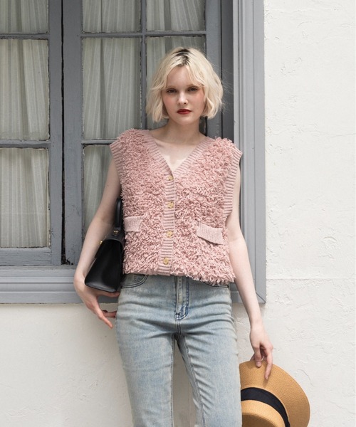 RANCLIC ベスト ジレ ループヤーンニットジレ レディース : ZOZOTOWN