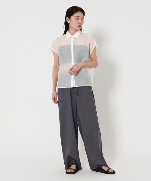 「MARW UNITED ARROWS」 半袖ブラウス FREE ブラック レディース MARW UNITED ARROWS ブラウス シャツ 「MARW ARROWS」フレンチ