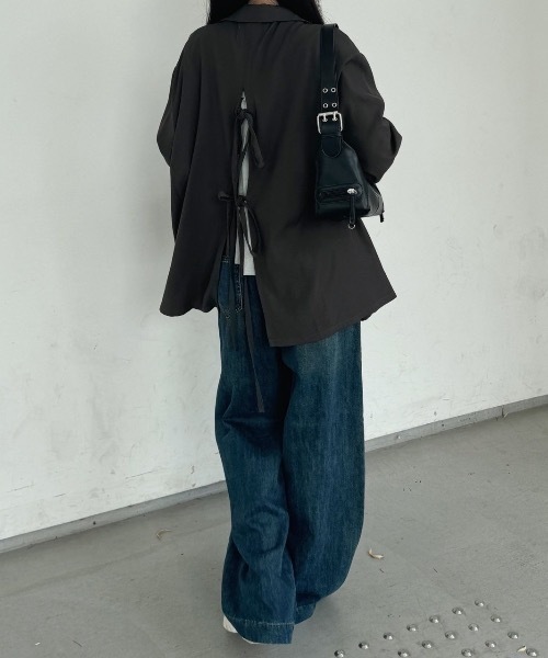 [nemne store] tailored jacket SMALL серый женский 