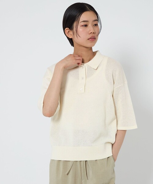 CITEN ポロシャツ ポロ 「CITEN」メッシュポロエリニット