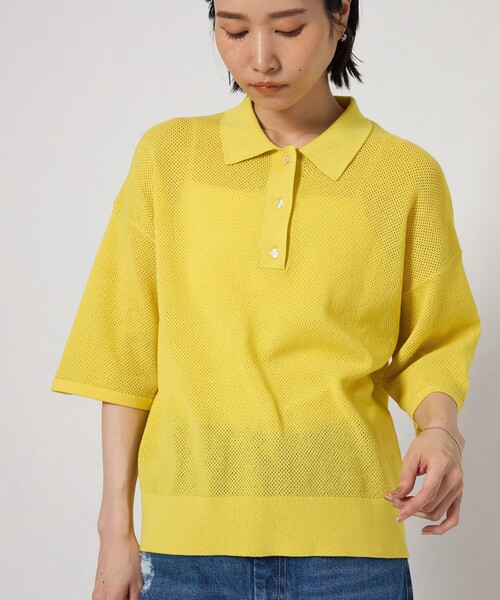 【完売品】新品タグ付き★　　 ＜CITEN＞レースアミポロエリニット セール】＜CITEN＞レースアミポロエリニット（ニット/セーター