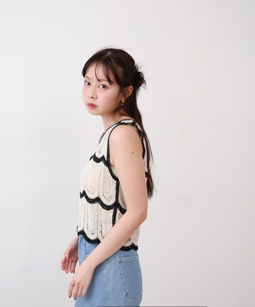 BAB（バブ） セットアップ クロシェスカラップデザインセットアップ