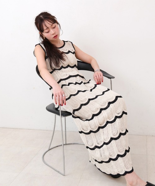 BAB（バブ） セットアップ クロシェスカラップデザインセットアップ