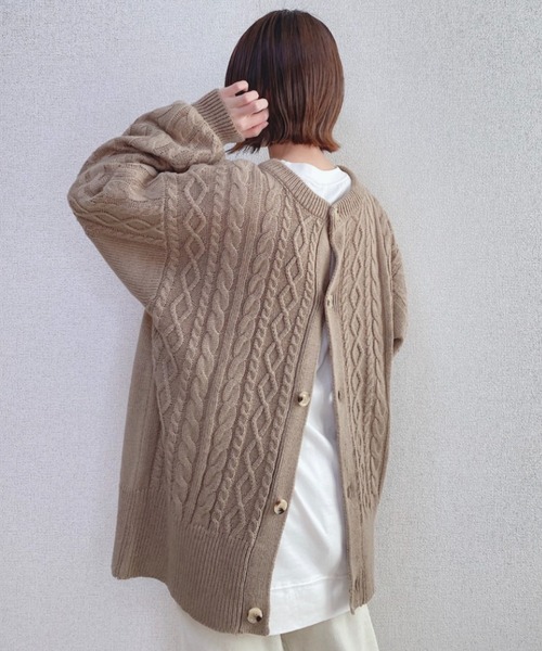 「INTER FACTORY」 ニットカーディガン FREE モカ レディース_画像8