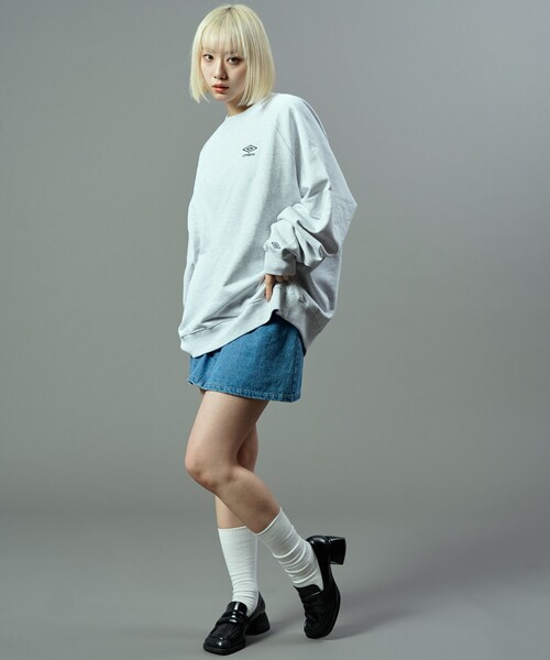「UMBRO」 スウェットカットソー「PUBLUXコラボ」 MEDIUM ネイビー メンズ_画像9