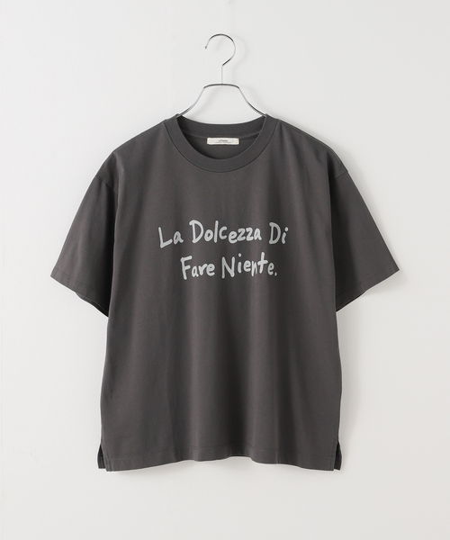 トップス JOURNAL STANDARD relume MAINTENANT TEE JOURNAL STANDARD relume tシャツ コットンペイントロゴTEE
