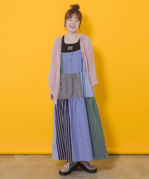 パーカー ScoLar/スカラー　ネコ柄 接触冷感ニットPK レディース ScoLar パーカー ScoLar/スカラー ネコ柄 接触冷感ニットPK