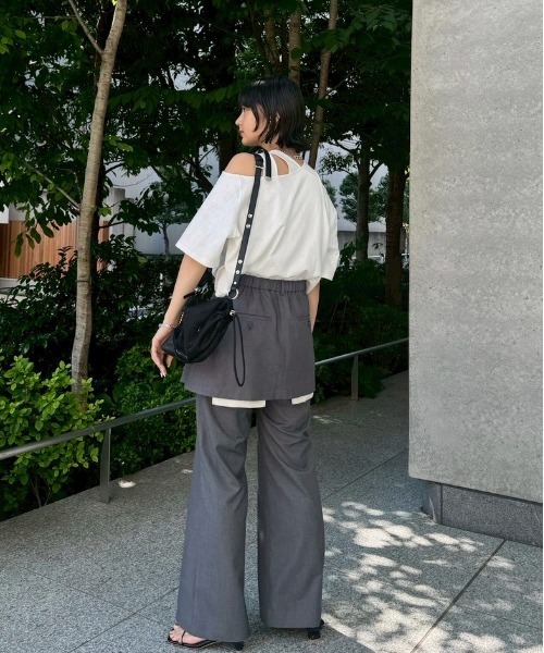 カットソー(半袖/袖なし) AMERI MEDI CROCHET LAYERED KNIT Ameri（アメリ）の「MEDI CROCHET LAYERED KNIT（ニット/セーター