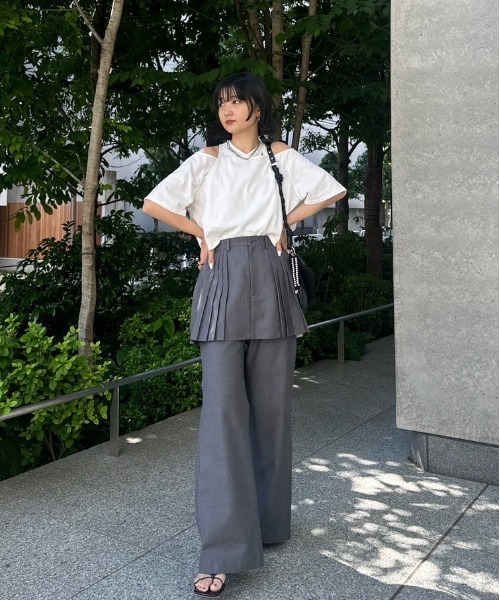 Ameri（アメリ） tシャツ MEDI ASYMMETRY LAYERED TOP レディース