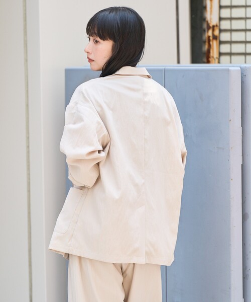 【ベージュ】【セットアップ対応】接触冷感&amp;4WAYストレッチ ナイロン イージージャケット N JACKET PREMIUM」クールタッチ 4WAY ストレッチジャケット 撥水