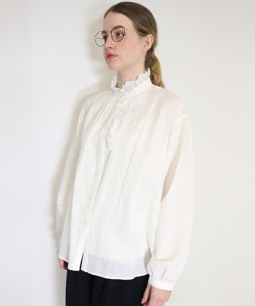 「haupia」 長袖ブラウス MEDIUM オフホワイト レディース