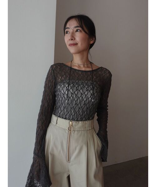 lagunamoon ＊ ロングスリーブレーストップス LAGUNAMOON LADYロングスリーブレーストップス（ブルー） -靴