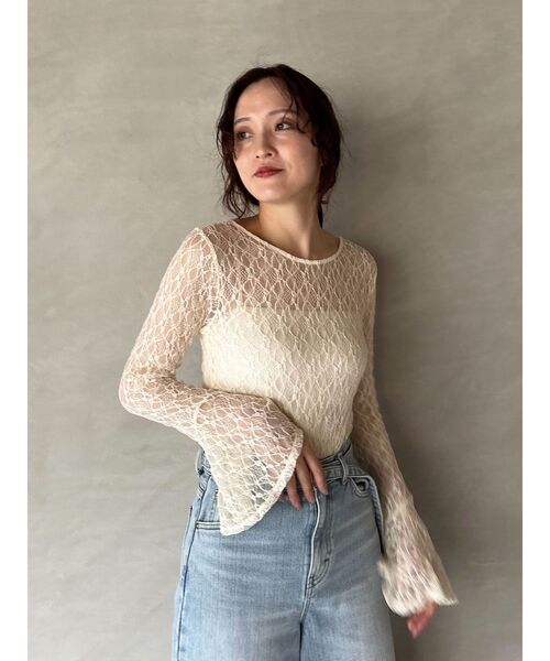 lagunamoon ＊ ロングスリーブレーストップス LAGUNAMOON LADYロングスリーブレーストップス（ブルー） -靴