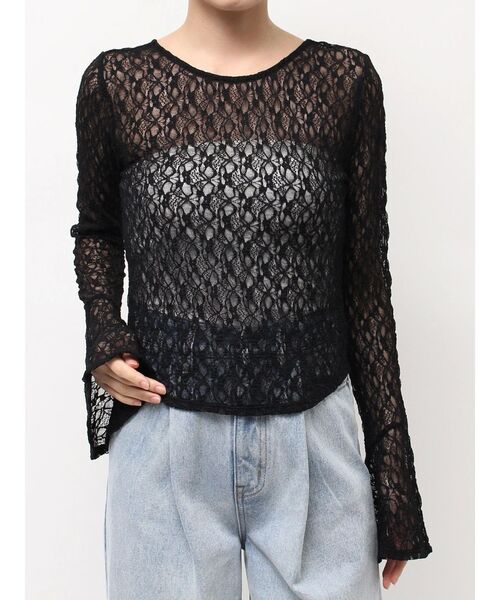 LAGUNAMOON（ラグナムーン） ブラウス シャツ 2WAYストレッチレース