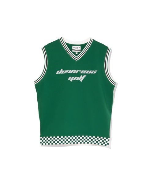 最新作 devereux golf ニットセーター チェッカー クルーネック DEVEREUX GOLF ベスト ジレ Born to Golf チェッカーリブニットベスト