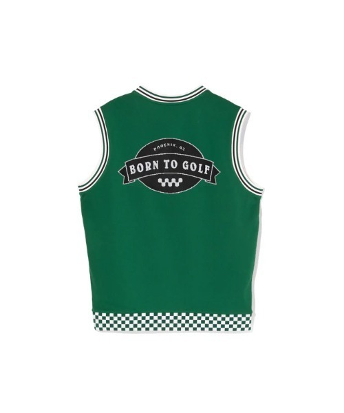 DEVEREUX GOLF ベスト ジレ Born to Golf チェッカーリブニットベスト