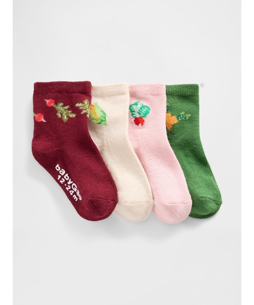 GAP 靴下 クオータークルーソックス 4足セット (幼児・ベビー