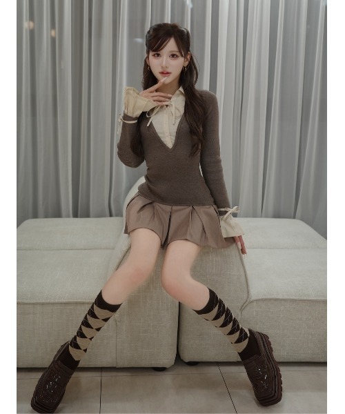 Darich（ダーリッチ） 靴下 アーガイルニーハイソックス レディース