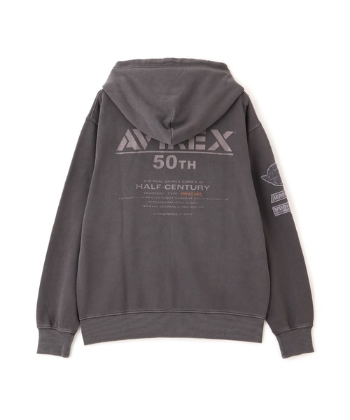 AVIREX パーカー 「50th Anniversary」FADE WASH ZIP UP PARKA