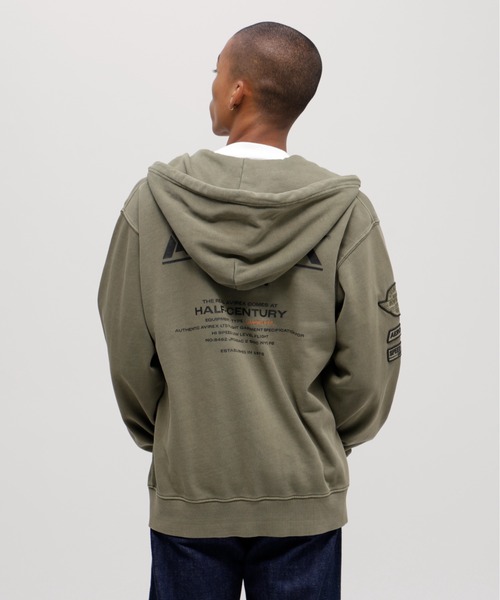 AVIREX パーカー 「50th Anniversary」FADE WASH ZIP UP PARKA