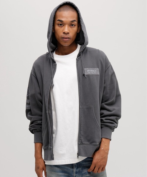 AVIREX フード付き 長袖 ジップアップ ジャケット コート LONG SLEEVE ZIP PARKA DUST DEVILS | AVIREX（アヴィレックス