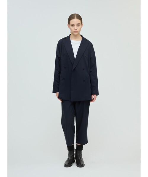 ミズイロインド　ドレープダウンコート　ダウンジャケット　ネイビー　サイズフリー ミズイロインド ドレープダウンコート ダウンジャケット ネイビー