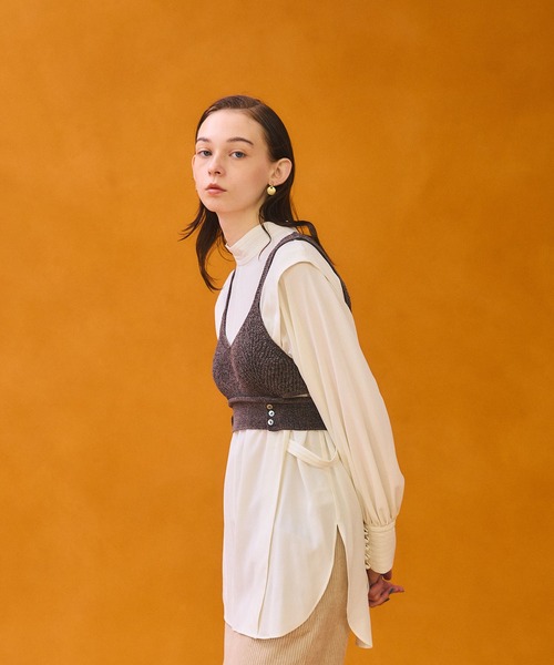 PUBLIC TOKYO（パブリックトウキョウ） 長袖ブラウス FREE ブルー